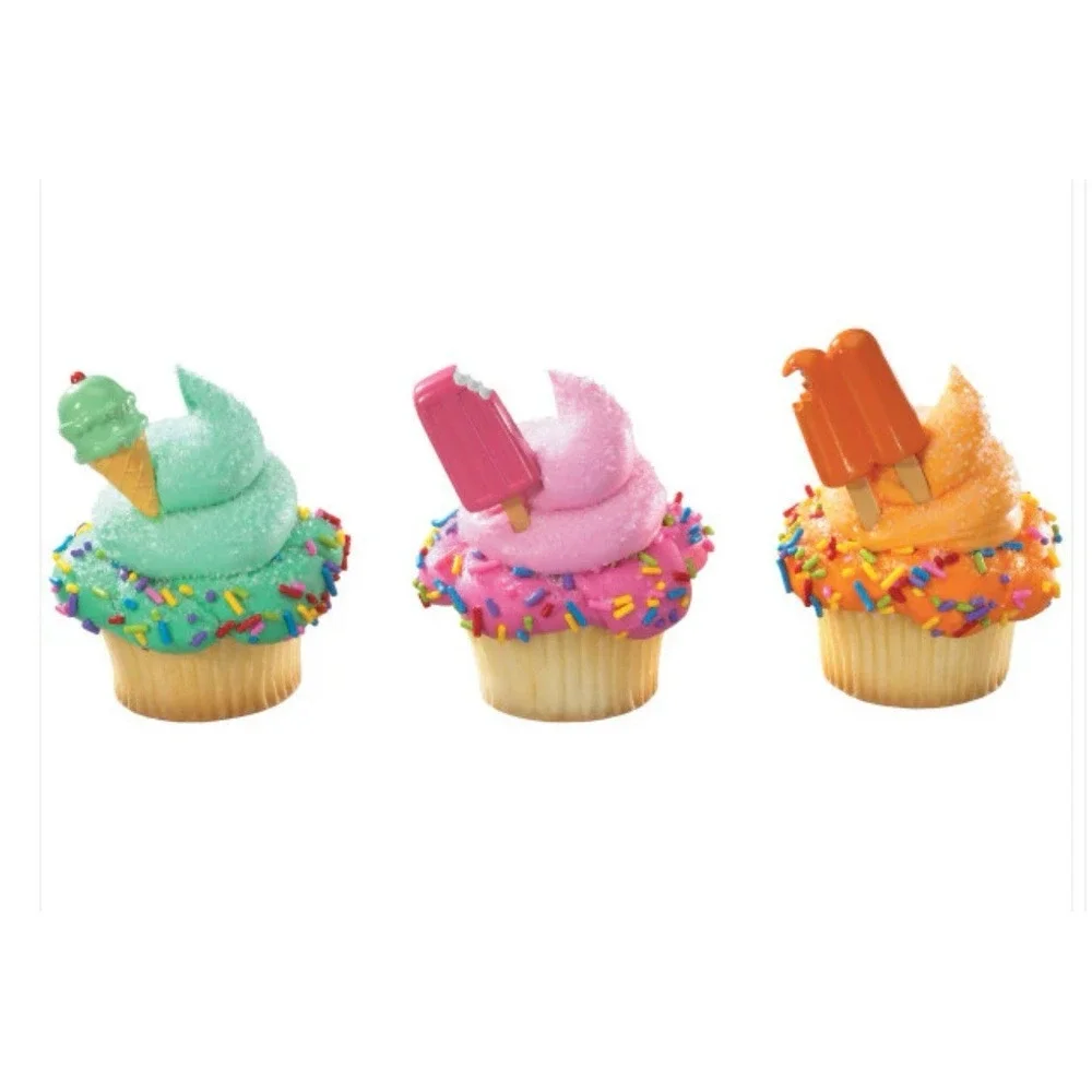 NIB Decopac 144 ct Cool Treats Popsicle‎ Cupcake Toppers Party Favors Cake Decor